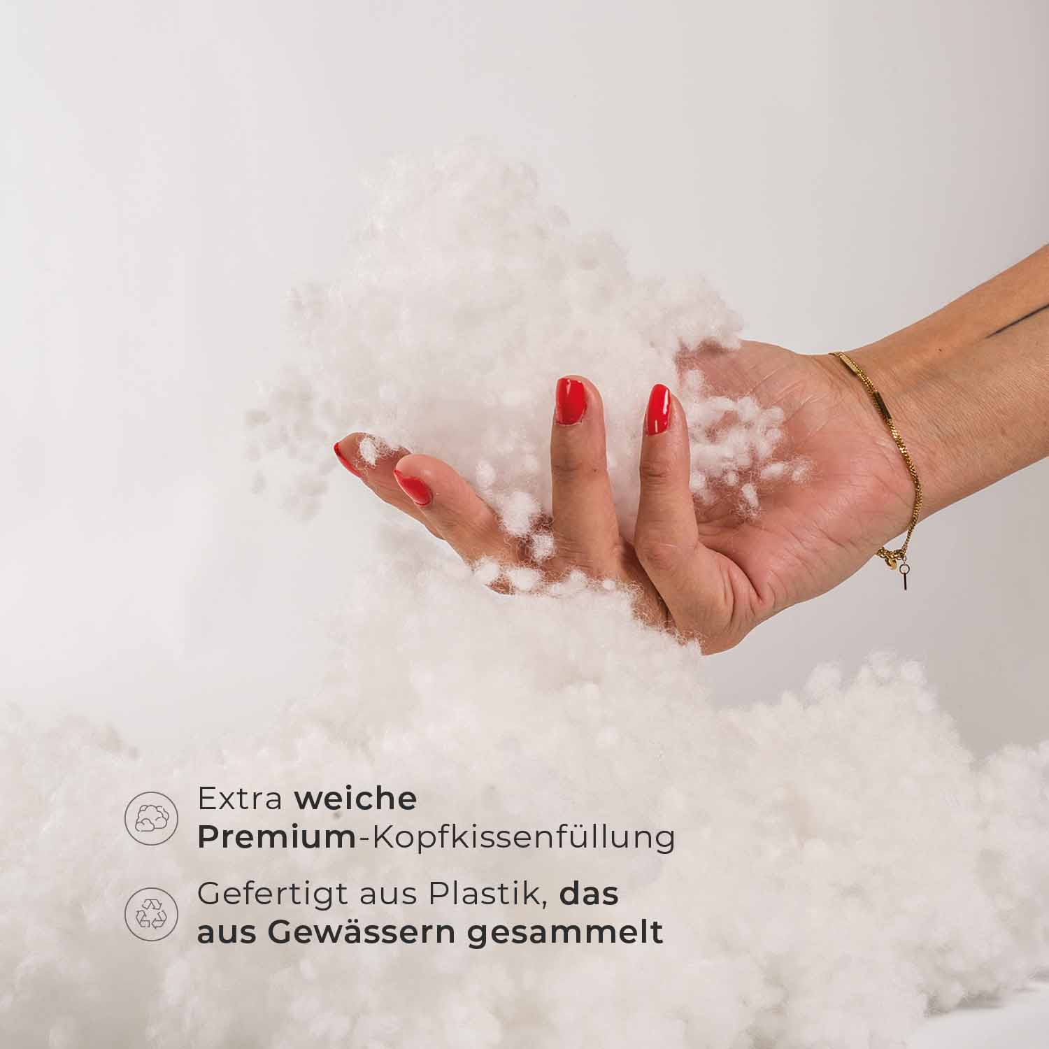 Füllung aus recyceltem Plastik, das aus Flüssen gesammelt wurde