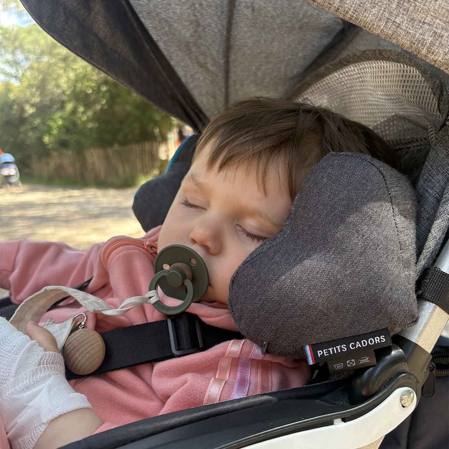 Kissen für Kindersitz und Kinderwagen • Blaues Herz
