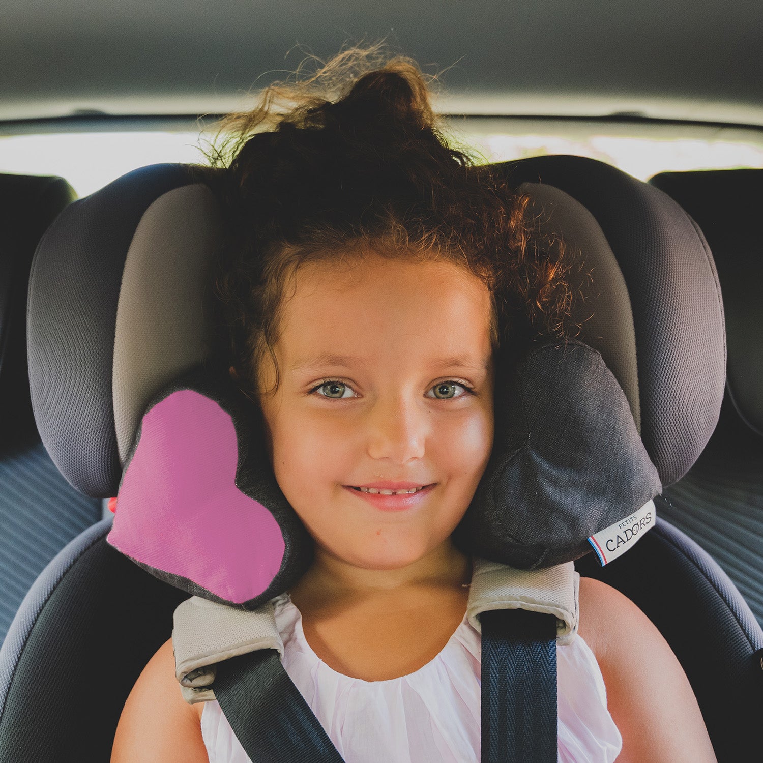 Kissen für Kindersitz und Kinderwagen • Rosa Herz