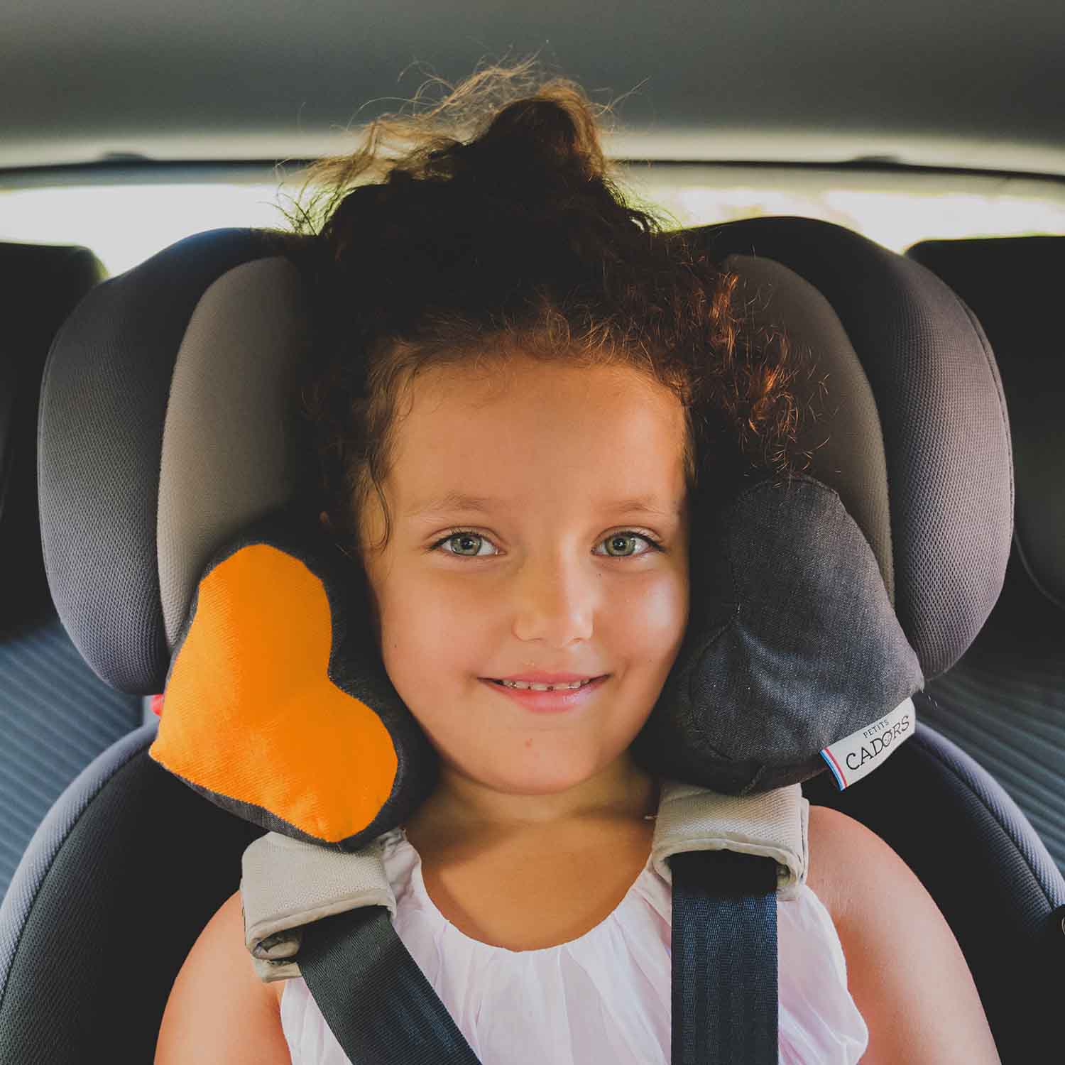 Kissen für Kindersitz und Kinderwagen • Gelbes Herz