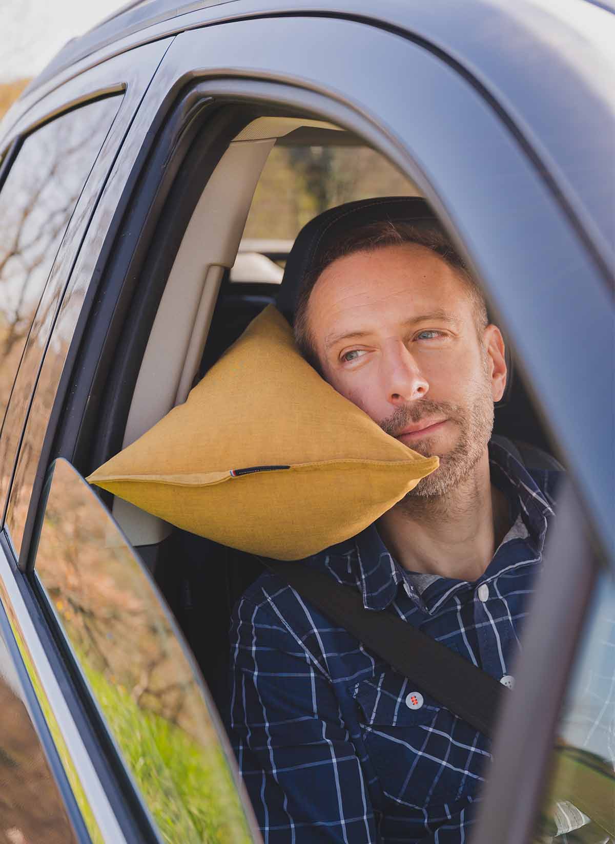 Auto-Kopfkissen • Ockergelb
